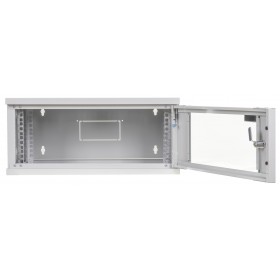 Szafa wisząca RACK 19" 4U, 400mm, Netrack ECO-Line, szara, drzwi przeszklone - 2