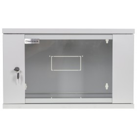 Szafa wisząca RACK 19" 6U, 400mm, Netrack ECO-Line, szara, drzwi przeszklone - 2