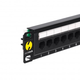 Patch panel RACK 10" 1U, 12 porty kat. 5e UTP, Netrack, czarny - 1