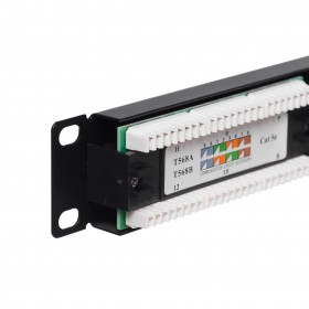 Patch panel RACK 10" 1U, 12 porty kat. 5e UTP, Netrack, czarny - 2