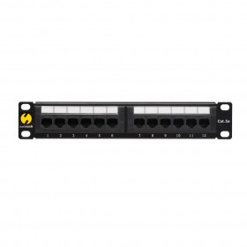 Patch panel RACK 10" 1U, 12 porty kat. 5e UTP, Netrack, czarny - 3