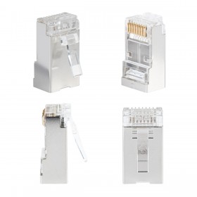 Wtyk RJ45 FTP STP kat. 6A, drut, Netrack, przelotowy (100 szt) - 1