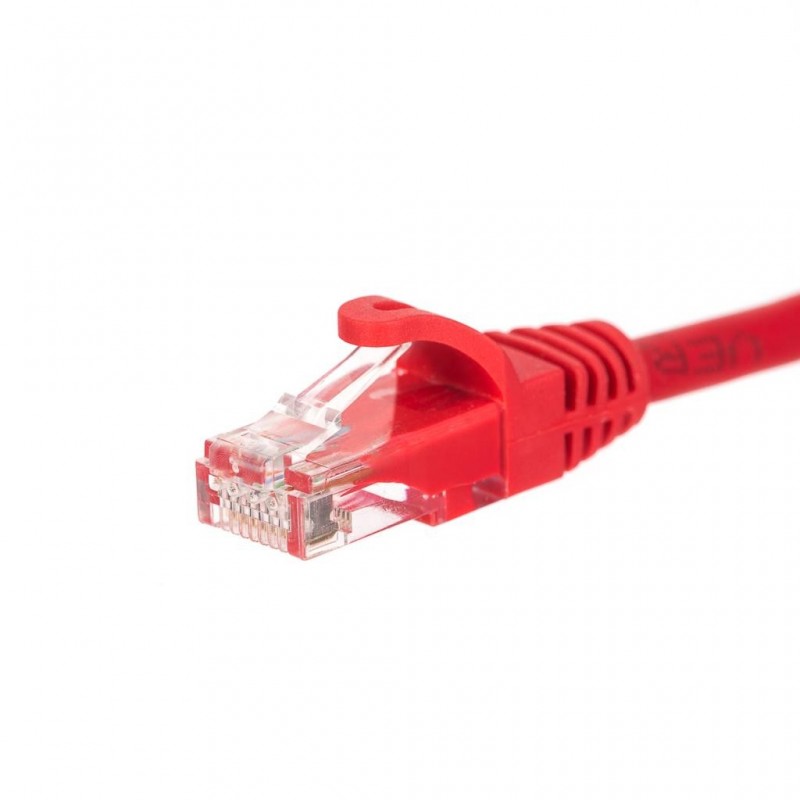 NETRACK Netzwerkkabel Patchkabel Ethernet DSL LAN RJ45 – CAT 6 UTP 0,25m Rot - 1