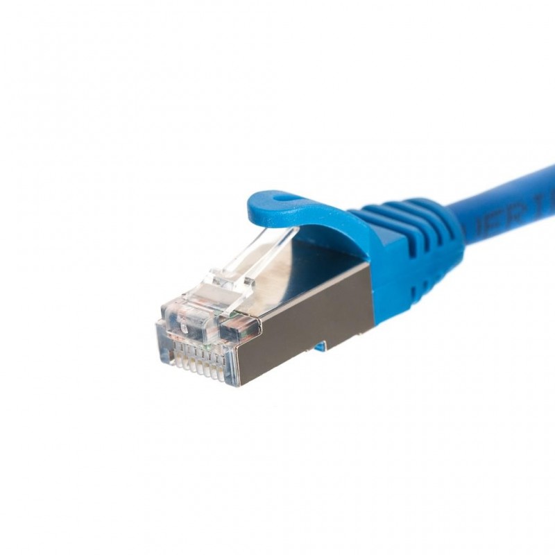 NETRACK Netzwerkkabel Patchkabel Ethernet DSL LAN RJ45 - CAT5E FTP 0,25m Blau - 1