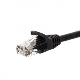 Netrack patchcord RJ45, osłonka zalewana, kat 5e UTP, 0,25m czarny - 1