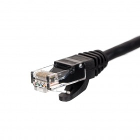 Netrack patchcord RJ45, osłonka zalewana, kat 5e UTP, 0,25m czarny - 2