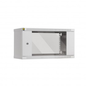 Netrack S-Line wall-mounted cabinet 19'', 4,5U/240 mm, grey, glass door - 1
