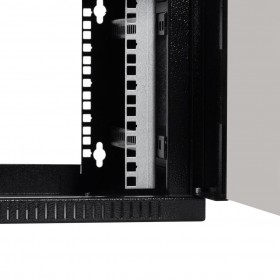 Netrack S-Line wall-mounted cabinet 19'', 4.5U/450mm - black, glass door - 2