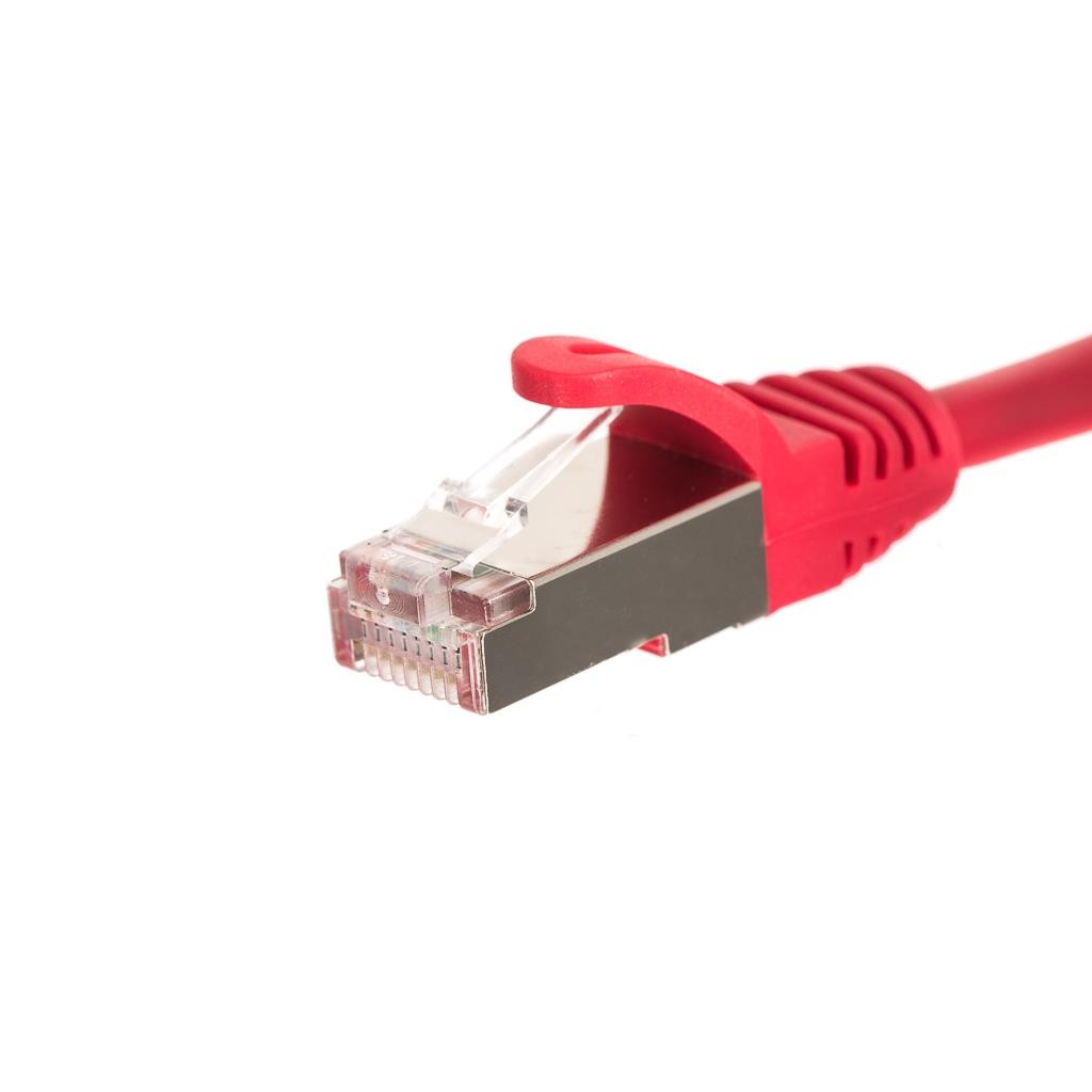Netrack patch cable RJ45, snagless boot, Cat 5e FTP, 0.25m red